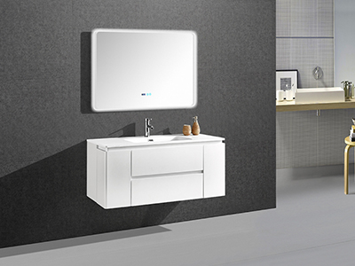 IL1910 Floating Single Vanity with Lighted Wall Mirror